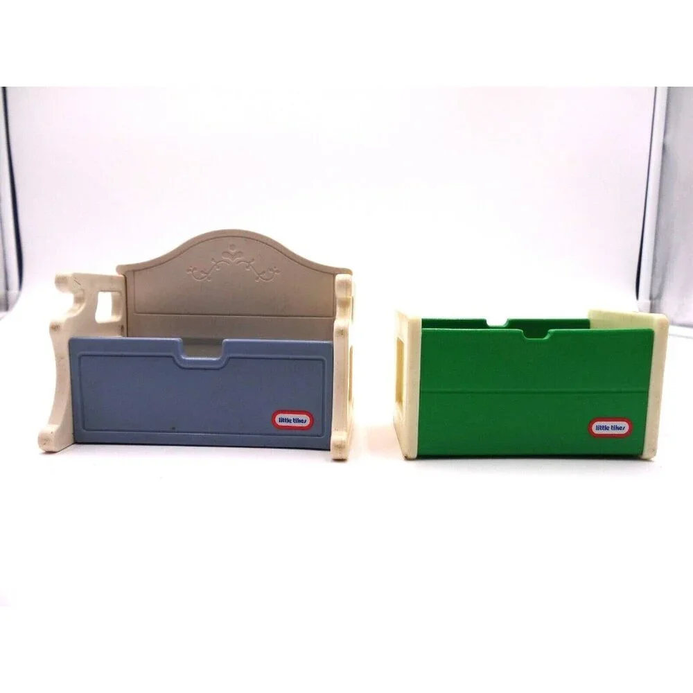 Little Tikes Dollhouse Toy Box Green White 4
